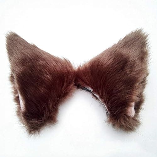 ZCMG Cat Ears Hair Clips Fox Ears Barrettes Women Furry Fur Cat Headpiece Holiday Hair Pins Sweet Halloween Party Decoration Headband Anime Cosplay Costume Kitty Kitten Hair Accessories Coffee - Pink thumbnail 4