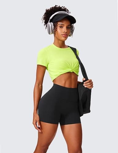 CRZ YOGA Secretsculpt Butterlift Biker Shorts 4" - No Front Seam High Waisted Womens Workout Gym Booty Scrunch Butt thumbnail 4