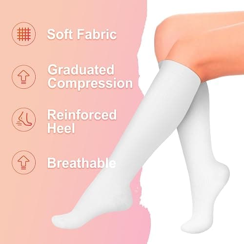 Iseasoo 4 Pairs Compression Socks for Women Circulation-Best Support for Nurses,Running,Athletic,Travel thumbnail 5