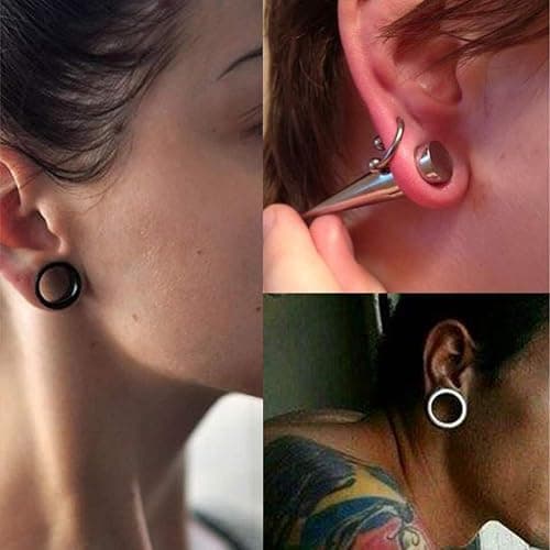PLEASE HEKEUOR 38PCS 16g-00g Surgical Steel Ear Stretching Kit Tunnels and Tapers Set thumbnail 6