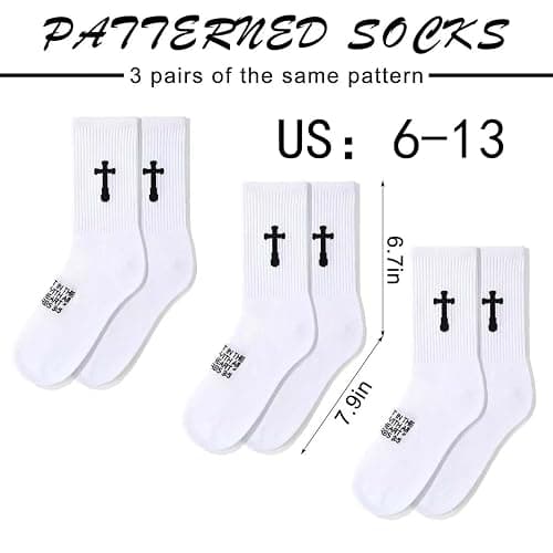 Ao Yee ZGL 3 Pairs Christian socks Prayer socks Birthday Gifts for Dad,Men Husband Grandp Fathers Day Christmas thumbnail 4