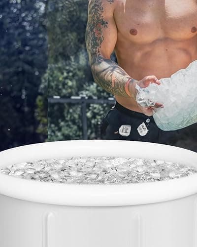 XL Ice Bath Tub for Athletes & Adults - 105 Gallons Ice Tub, Cold Plunge Tub with Cover, Ice Plunge Tub for Recovery & Cold Water Therapy, Inflatable Ice Bath Barrel for Indoor Outdoor- Grey thumbnail 7