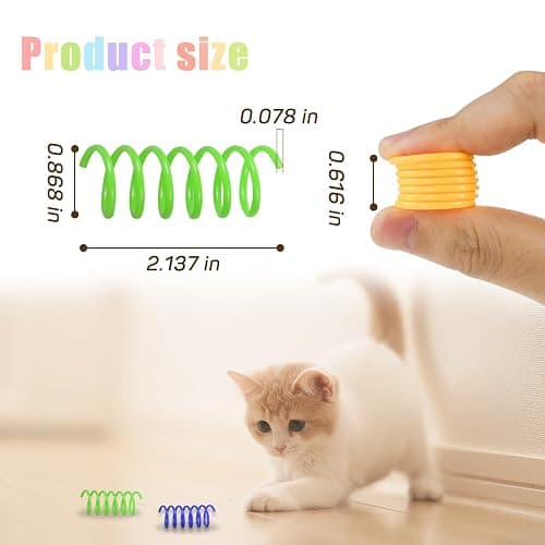 Andiker Interactive Cat Spiral Creative Spring Toy to Kill Time and Keep Fit, Sturdy and Heavy Plastic for Swatting, Biting, Hunting Kitten Toys, Colorful, 12 pcs thumbnail 5