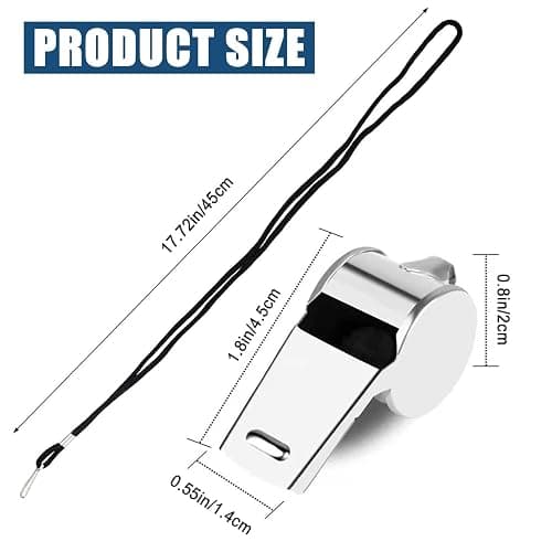 Tiankohelan Whistle for Coaches,Whistle with Lanyard for Coaches Teachers Referees Emergency Outdoor Sports(3 Pcs Loud Stainless Steel) thumbnail 6