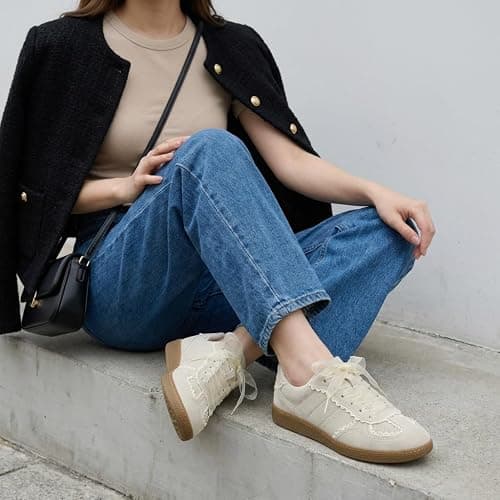 CUSHIONAIRE Belinda Women’s Lace Detail Casual Sneakers – Elegant Ribbon Lace-Up Shoes with Memory Foam thumbnail 6