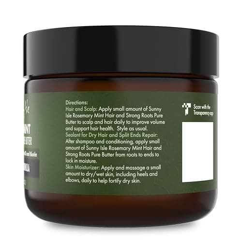 Sunny Isle Rosemary Mint Hair and Strong Roots Butter 2oz | Infused with Biotin & Jamaican Black Castor Oil | Strengthen and Nourish Hair | Dry Scalp, Split Ends - 2 Fl Oz (Pack of 1) thumbnail 8