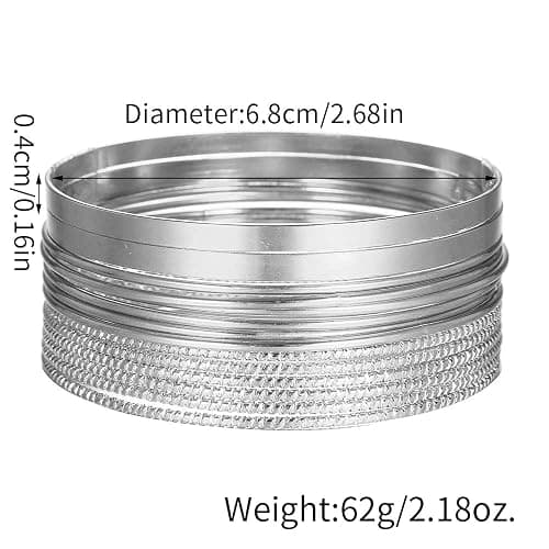 RINTOLER 16Pcs Gold Bangle Bracelets for Women - Multi Layer Stackable Textured Bracelets Boho Jewelrys Set. thumbnail 7