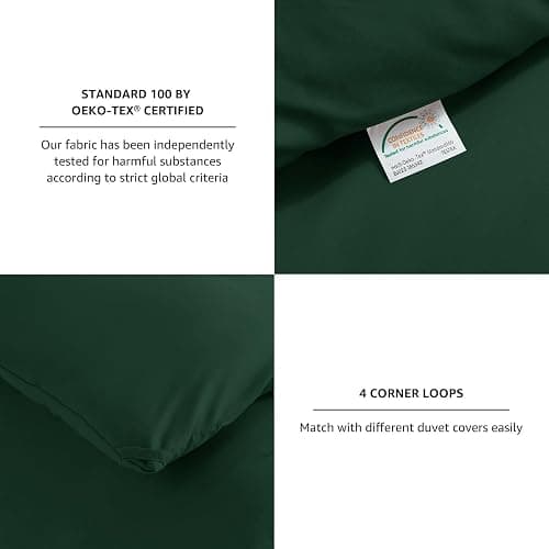 CozyLux Dark Emerald Green Comforter Set Twin/Twin XL Size, 2 Pieces Twin Extra Long Solid Breathable Quilted Bedding Sets, Soft Bed Set with Down Alternative Comforter and 1 Pillowcase for All Season thumbnail 5