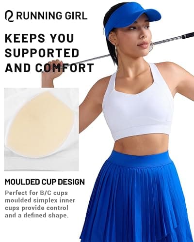 RUNNING GIRL Sports Bras for Women High Support Molded Cup High Impact Sports Bras with Sewn in Pads Racerback Running Bra thumbnail 5