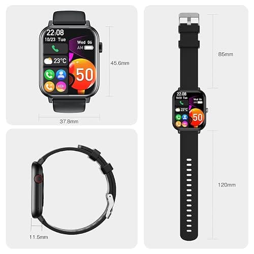 Matakul Smart Watch for Men Women 1.96" HD Screen Smartwatch Answer/Make Calls 100+ Sport Modes IP68 Waterproof Fitness Tracker with Step Counter,Sleep & Heart Rate Monitor for Android iOS Phones thumbnail 8