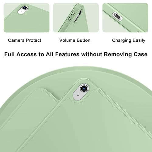 ToaPoia Case for iPad (A16) 11 Inch 2025/iPad 10th Generation 10.9 Inch 2022, Slim Trifold Stand Protective Cover with Pencil Holder and Soft TPU Back,Support Auto Sleep/Wake (Matcha Green) thumbnail 2