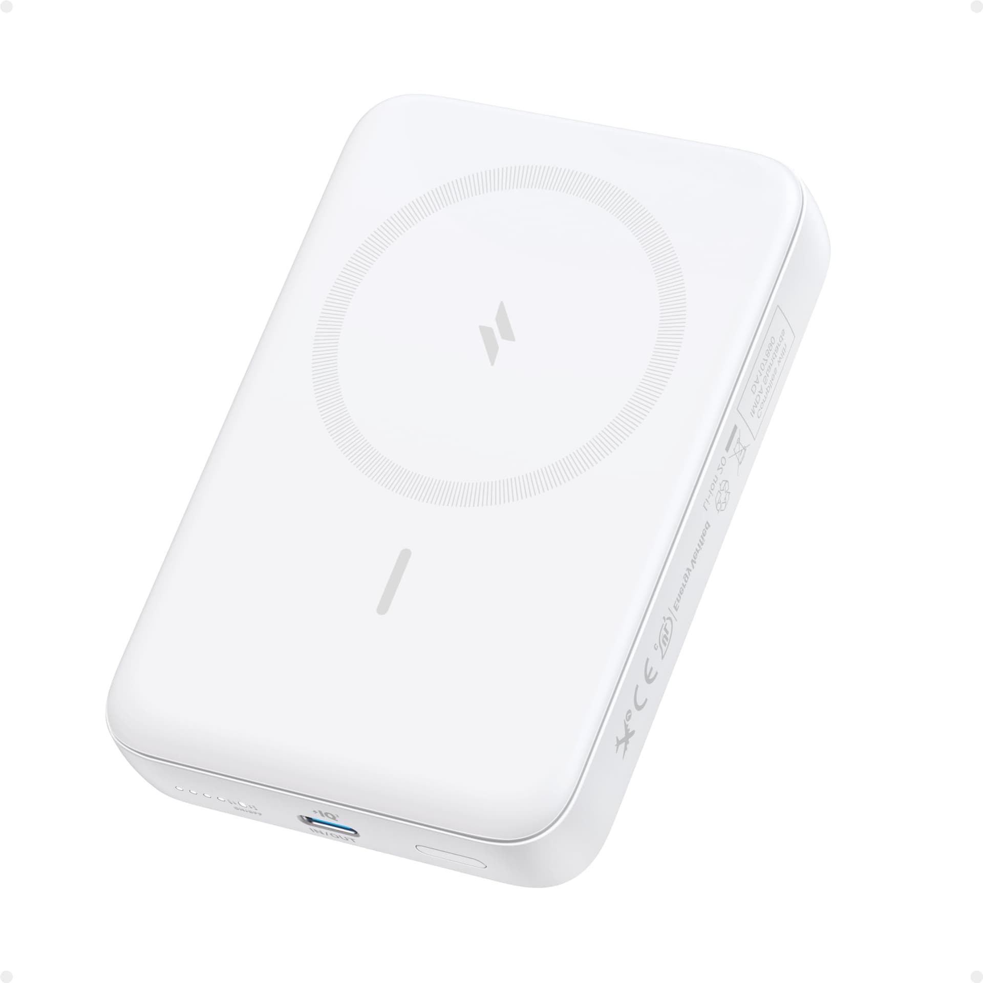Anker Zolo Magnetic Power Bank, Compact 10,000mAh Wireless Portable Charger with 30W Max Fast Charging, Skin-Friendly and Durable Battery Pack, for iPhone 17/16/15/14 Series, AirPods, and More (White) - Image 1