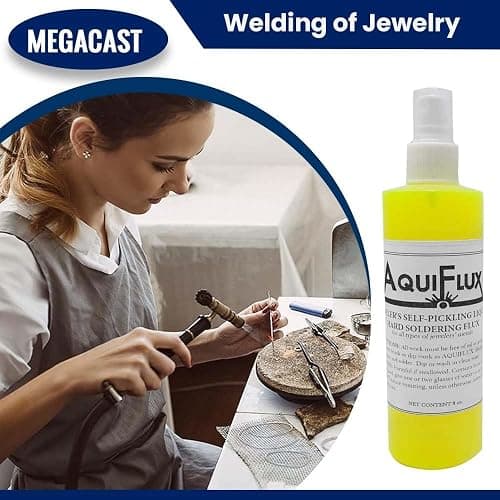 Aquiflux Self Pickling Flux for Precious Metals Gold Silver Jewelry and Hard Soldering 8 Oz Megacast (275 ml) thumbnail 3