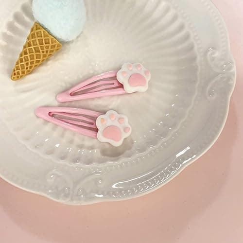 RDTGHY 4Pcs Cat Paw Hair Clips Pink Y2K Kawaii Hairpins for Women Girls Hair Accessories thumbnail 3