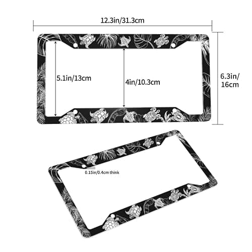 Sea Turtle License Plate Frame 2 Pack Universal US Car Plate Holder Cover Accessories Decor with Screw for Women Man 12.3 x 6.3 Inch thumbnail 4