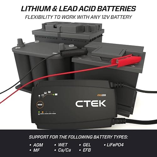CTEK PRO25S, 25A, Batterieladegerät 12V Und Stromversorgung, Batteriepfleger, Ladegerät LiFePO4, Lithium Ionen Ladegerät Auto Und LKW Mit Rekonditionierungsmodus Und Entsulfatierungsprogramm thumbnail 4