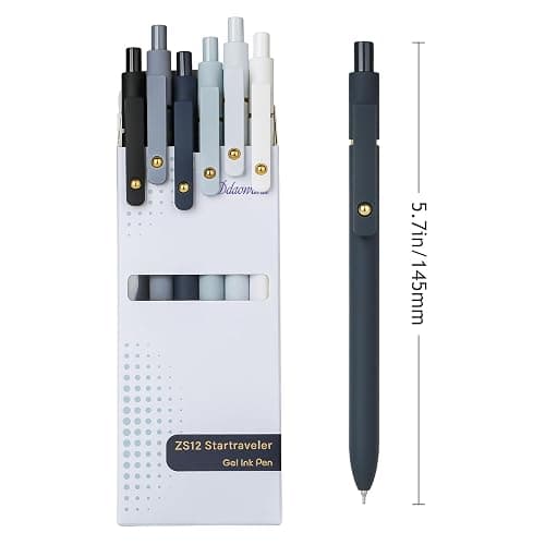 Ddaowanx Gelstifte, 0,7 mm, schnell trocknende schwarze Tinte, feine Spitze, glattes Schreiben, Büro-, Schulbedarf, Geschenke für Damen und Herren (6 x Schwarz, Weiß, Grau, Schwarz) thumbnail 3