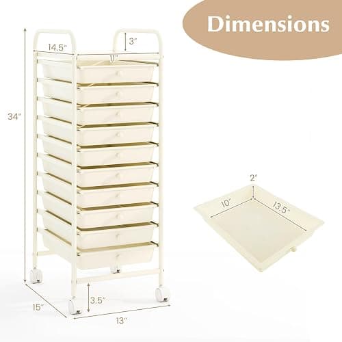 10 Drawer Rolling Cart thumbnail 3