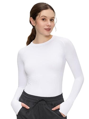 Long Sleeve Workout Tops for Women, Compression Shirt, Sports Running Shirt Breathable Athletic Top Slim Fit thumbnail 8