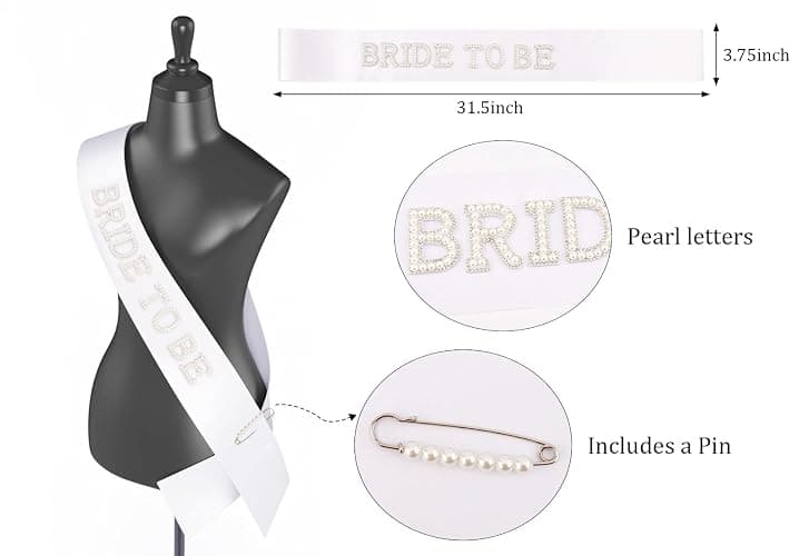 CUBACO Bride to be Sash, Sunglasses and Wedding Veil Bachelorette Party Favors Engagement Gifts Bridal Shower Decorations Veils for Women Wedding Bride to be Gifts Accessories Party Supplies thumbnail 4