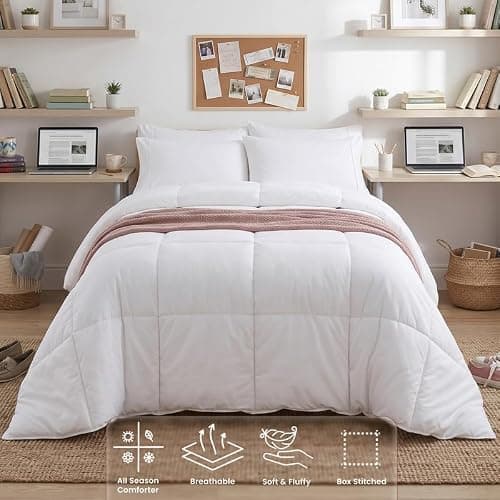 Utopia Bedding Duvet Insert, Twin XL Comforter 68 x 92 Inches, White | Cozy All Season Comforter for Kids, Boys, Girls, and Teens, Down Alternative Fill, Soft Microfiber Shell, Machine Washable thumbnail 4