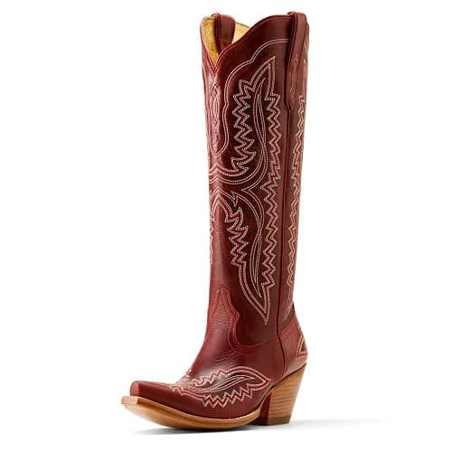 Ariat Womens Casanova Embroidered Snip Toe Zippered Casual Boots Knee High Mid Heel 2-3" - Blue - Image 1