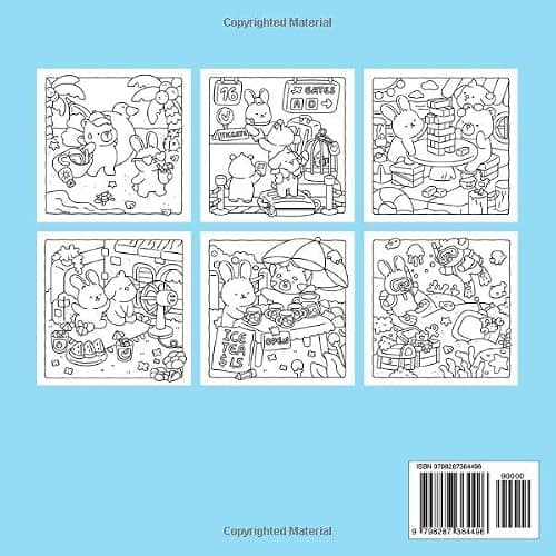 Summer Cuties: Cute Coloring Book for Adults & Teens Featuring Adorable Animal Friends in Cozy Summer Scenes for Relaxation thumbnail 2