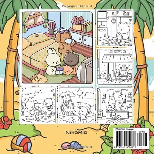 The Good Life: Cute Comfy & Cozy Animal Coloring Book for Adults & Teens Featuring Bold And Easy Hygge Moments for Relaxation thumbnail 2