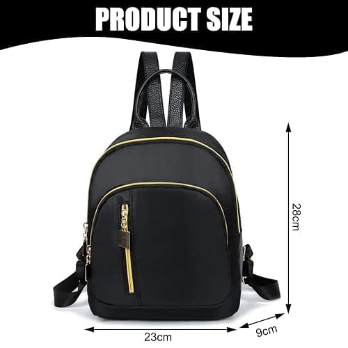 MLPKOI Small Backpack for Women, Mini Backpack School Bag for Girls Casual Daypacks, Ladies Fashion Casual Schoolbags, Small Black Backpacks, Shoulder Bags with Front Pocket for Daily Travel thumbnail 2