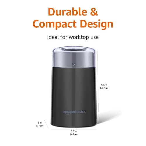 Amazon Basics Electric Coffee Bean Grinder, Black thumbnail 2