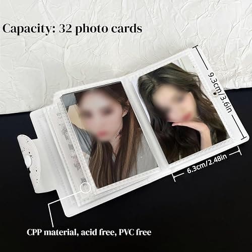 FEINIPOOK Kpop Photocard Binder Cute Star Photocard Holder K-pop Mini Album Book K pop Photo Card Holder Hollow Album for Fan Merchandise Gifts, CPP Pocket, No Acid, No PVC, 32 Pocket thumbnail 3