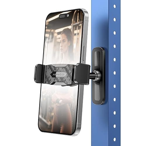 APPS2Car Magnetic Phone Holder for Gym, Alloy Base and Joint for Strong Hold, 360° Adjustable, Compatible with 4.7-6.5 Inch iPhone & Android Phones, Gym Accessories Gift for Men Women thumbnail 9
