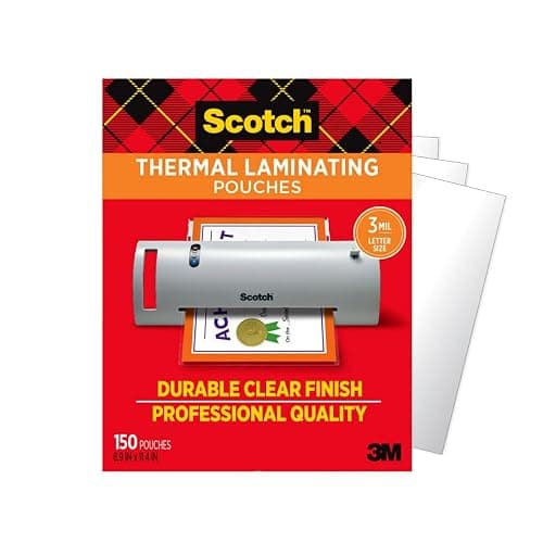 Scotch Thermal Laminating Pouches, Clear, Fits Letter Sized (8.9 in. × 11.4 in.) Paper, 150 Pouches - Image 1