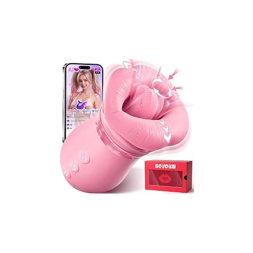 Vibrator Adult Sex Toys for Women - Sovokn 5IN1 Mouth Sucking Vibrator Rose Sex Toy, 10 Tongue Licking, 3 Auto & 1 Manual Sucking Adult Toys New APP, Anal Clit Nipple Vibrators Female Couples Sex Toys - Image 1