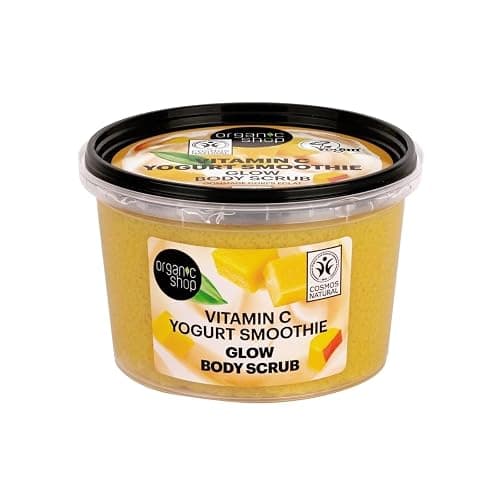 Organic Shop 250ml Body Scrub Vitamin C Yogurt Smoothie Glow - Image 1