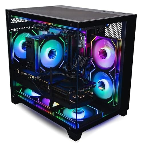 Panorama Gaming Desktop PC (NVIDIA RTX 5060 Ti 8GB, AMD Ryzen 7 5700X Processor, 32GB DDR4 RAM, 2x512GB NVMe SSD, WiFi 6E, HDMI + DP, Windows 11 Pro) Best 2025 RGB Prebuilt Tower Computer for Gamers thumbnail 3