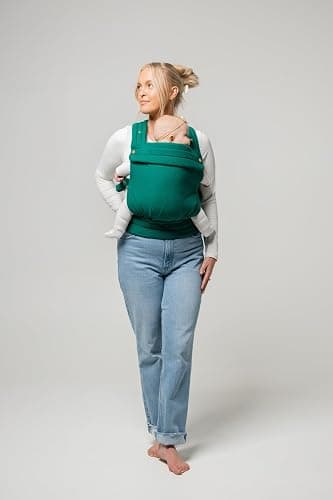 Mabē Monarch Ergonomic Baby Carrier – Premium Cotton Soft Structured Newborn to Toddler Carrier with Hip-Healthy Design, 3 Carry Positions (7-35lbs), Lightweight & Breathable, (Evergreen) - Image 1