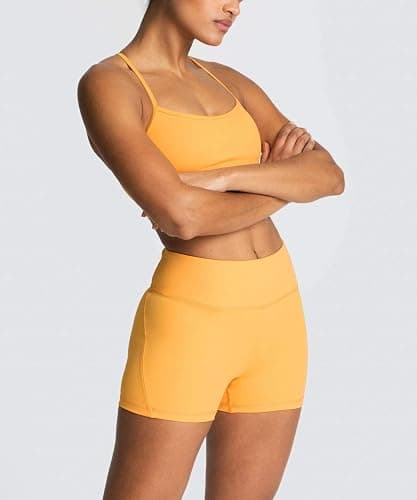 IWEMEK Women's Workout Sets 2 Piece Yoga Outfits High Waisted Biker Shorts and Cross Back Sports Bra Gym Set thumbnail 3