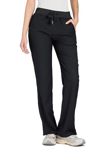 COZYFIT Scrub Pants for Women, Straight-Leg Cargo Pants | 3 Pockets, Drawstring Waist, Cargo Utility Fit, Soft & Breathable, with Working ID Card Ring, For Clinics, Office Labs Wear - Image 1