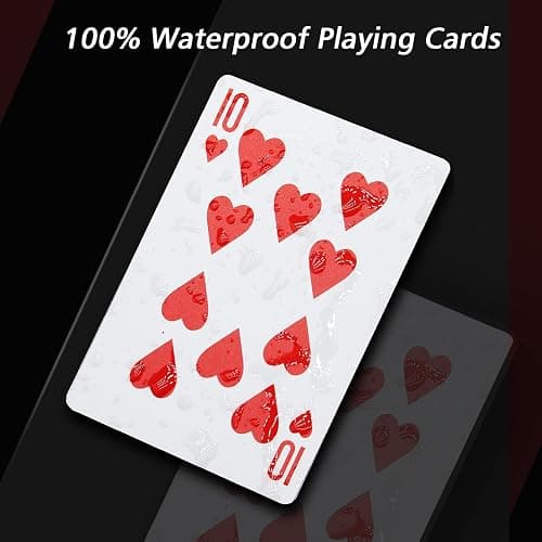 INTEGEAR Playing Cards 2 Decks Waterproof Plastic Poker Cards for Texas Holdem Poker Go Fish and More Card Games Standard Index 2.5" x 3.5" - Blue/Red 2 Pack (Standard Index) thumbnail 5