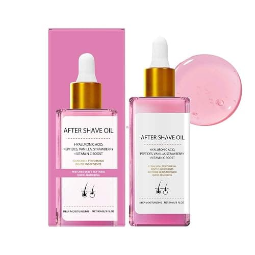 ONMYLOVIN Strawberry Vanilla After Shave Oil, Soft Serve After Shave Oil to Smooth Skin with Hyaluronic Acid & Peptides to Soothe Razor Burn, Prevent Ingrown Hairs & Dryness - Image 1