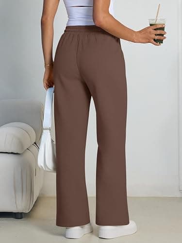 Trendy Queen Womens Wide Leg Fleece Lined Sweatpants Winter Baggy Lounge Travel Pants Fashion Outfits 2025 Joggers Clothes thumbnail 4