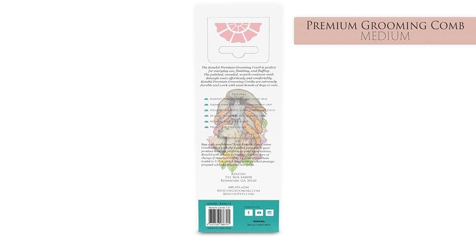 Kenchii Premium Satin Rose Gold Grooming Combs (Medium) thumbnail 4