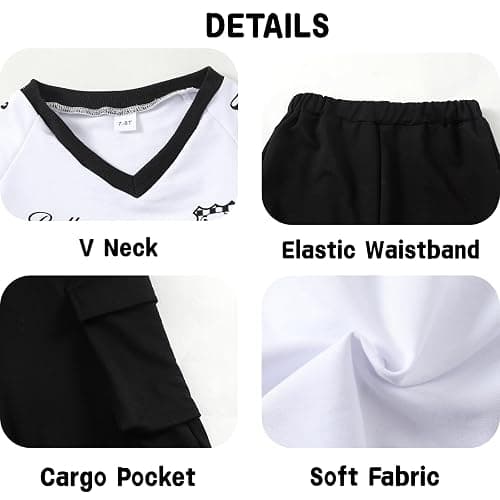 Afsmlys Tween Girls Clothes Short Sleeve Graphic T-Shirt Top + Cargo Pants 2pcs Outfit Set, Size 7-15Years thumbnail 6