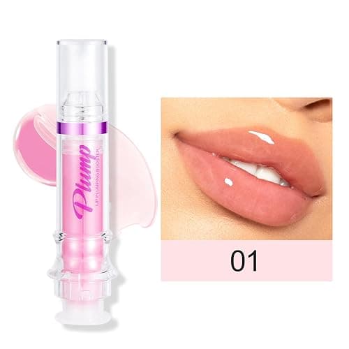 Erinde Lip Plumper Gloss, Natural Spicy Lip Plumping Booster, Ultra-Hydrating & Nourishing Plump Lip Plumper, Glossy Finish Fuller Lip Plumping Oil for Women Girls, 01# thumbnail 3