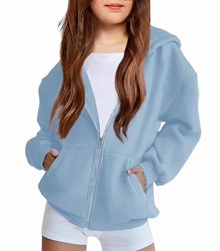 Arshiner Girls Zip Up Hoodies Teen Fleece Full-Zip Sweatshirts Jacket Casual Fall Hoodie with Pocket - Image 1