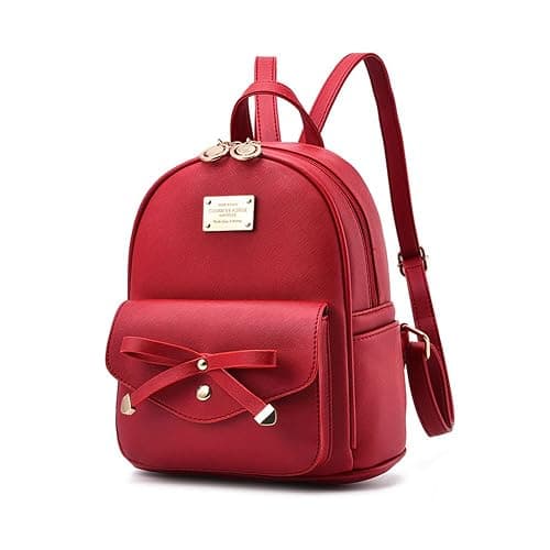 I IHAYNER Girls Bowknot Cute Leather Backpack Mini Backpack Purse for Women - Image 1