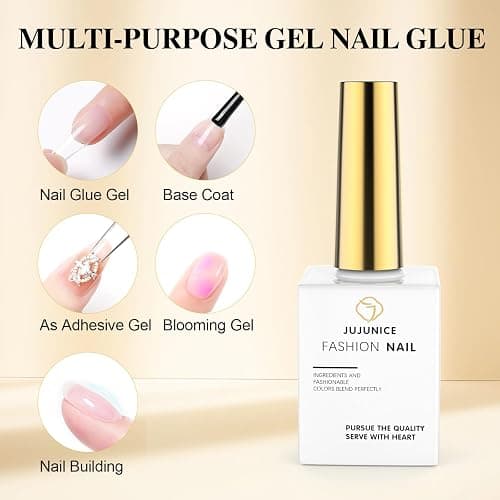UV Nail Glue, Extra Strong Nail Glue for Press On Nails, Gel Tips, Acrylic Tips - 15 ML 5 In 1 UV Glue (Need Nail Lamp) thumbnail 4