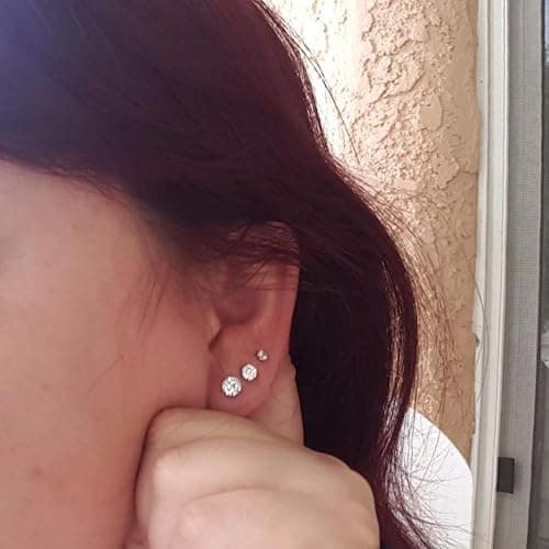 Hedume 60 Pack Cubic Zirconia Stud Earring, 6 Sizes Round Clear Earring Studs Set for Women and Men (60 Pack, 30 Pairs) thumbnail 7