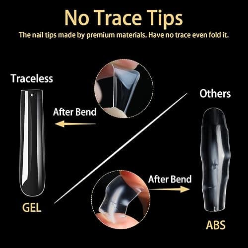 Cycullinyt 240Pcs Square Gel Nail Tips, Long Square Press On Soft Nails, 12 Sizes Full Cover Acrylic False Nail Tips for Beginner and Home Salon Nail Art DIY - Long Square thumbnail 6